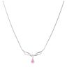 9ct White Gold Cubic Zirconia And Pink Topaz Necklace 18"