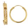 22ct Yellow Gold Patterned Hoop Earrings