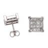 14ct White Gold 1.40ct Princess Cut Diamond Cluster Stud Earrings