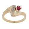 9ct Yellow Gold 0.05ct Diamond And Ruby Ring