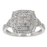 9ct White Gold Brilliant Cut 1.00ct Diamond Cluster Ring