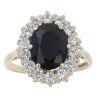 9ct Yellow Gold Cubic Zirconia and Sapphire Cluster Ring