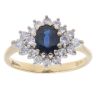 18ct Yellow Gold 0.60ct Diamond And Sapphire Cluster Ring