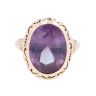 9ct Yellow Gold Single Stone Amethyst Ring
