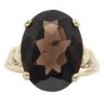9ct Yellow Gold Smoky Quartz Single Stone Ring