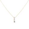 9ct Yellow and White Gold Cubic Zirconia Fancy Bar Pendant and Chain 18"