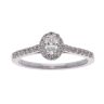 18ct White Gold 0.50ct Oval Diamond Cluster Ring