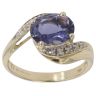9ct Yellow Gold 0.05ct Diamond and Tanzanite Dress Ring