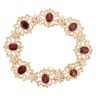 9ct Yellow Gold Garnet Fancy Bracelet 7.5"