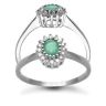 9 Carat White Gold 0.12pts Emerald And Diamond Cluster Ring