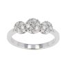 9ct White Gold 0.43ct Diamond Triple Cluster Ring by Anya Belle