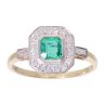 18ct Yellow Gold 0.50ct Emerald and 0.25ct Diamond Cluster Ring