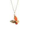 18ct Yellow ﻿Gold on Sterling Silver Baltic Amber Butterfly Pendant Necklace