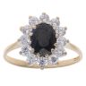 9ct Yellow Gold Sapphire And Cubic Zirconia Cluster Ring