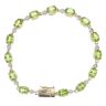 9ct Yellow Gold 0.10ct Diamond And Peridot Bracelet 7"