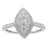 18ct White Gold 1.00ct Brilliant Cut Diamond Pear Cluster Ring