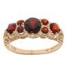 9ct Yellow Gold Garnet Seven Stone Ring