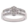 9ct White Gold 1.00ct Brilliant And Baguette Cut Diamond Cluster Ring