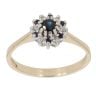 9ct Yellow Gold 0.02ct Diamond and Sapphire Ring