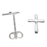 Silver Plain Cross Stud Earrings