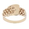 9ct Yellow Gold Three Row Keeper Buckle Ring