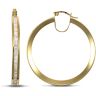 9ct Yellow Gold Channel Set Hoop Earrings