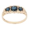 9ct Yellow Gold 0.05ct Diamond And Sapphire Three Stone Ring