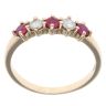9ct Yellow Gold Five Stone 0.20ct Diamond and Ruby Ring