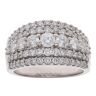 14ct White Gold 2.00ct Brilliant Cut Diamond Five Row Ring