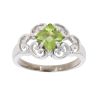 9ct White Gold Peridot Single Stone Ring
