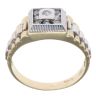 18ct Yellow And White Gold Cubic Zirconia Watch Style Signet Ring