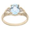 9ct Yellow Gold 0.05ct Diamond and Aquamarine Dress Ring