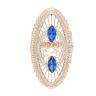 14ct Yellow Gold Cubic Zirconia and Blue Gem Ring
