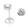 Silver Cubic Zirconia Bezel Set Stud Earrings