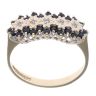 9ct Yellow Gold 0.05ct Diamond And Sapphire Cluster Ring