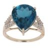 9ct Yellow Gold 0.30ct Diamond And Blue Topaz Ring