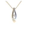 9ct Yellow and White Gold 0.05ct Diamond Pendant and Chain 18"