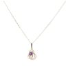 9ct Yellow Gold Amethyst Knot Pendant and Chain 18"