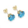 9ct yellow gold 7mm blue CZ stud Earrings