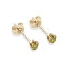 9ct yellow gold 3mm dark peridot CZ stud Earrings