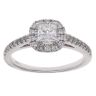 18ct White Gold 0.55ct Princess And Brilliant Cut Diamond Cluster Ring