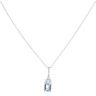 18ct White Gold 0.10ct Diamond And Aquamarine Pendant And Chain 18"