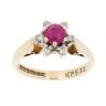 9ct Yellow Gold Ruby and 0.25ct Diamond Cluster Ring