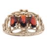 9ct Yellow Gold Garnet Three Stone Ring