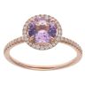 18ct Rose Gold 0.30ct Diamond And Amethyst Cluster Ring