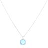 9ct White Gold 0.15ct Diamond And Blue Topaz Cluster Pendant And Chain 18"