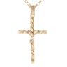 9ct Yellow Gold Twist Crucifix Pendant And Chain 24"