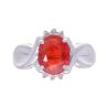 18ct White Gold 0.05ct Diamond Orange Gem Stone Set Ring