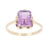 9ct Yellow Gold Single Stone Amethyst Ring