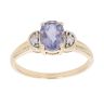 9ct Yellow Gold 0.05ct Diamond And Amethyst Dress Ring